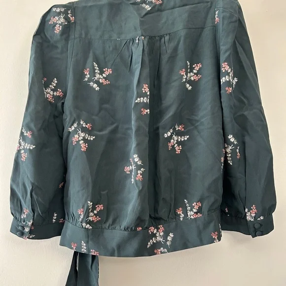 NEW! Madewell silk Floral Wrap Top - Picture 3 of 4